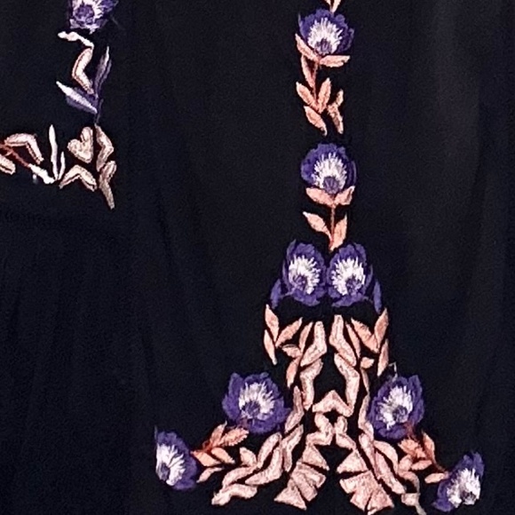 Embroidered Black Mini Dress - Picture 3 of 3